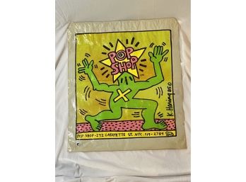 Vintage Keith Haring Plastic Pop Shop Bag With Original String