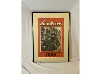 RARE Original John Lennon Vintage Soho News In Memoriam Poster - Framed