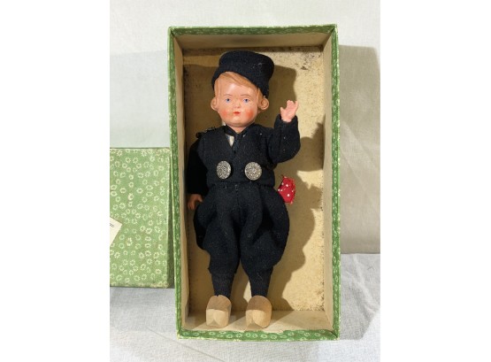 Dovina Dutch Boy Doll With Wooden Shoes, 1950s, Rotterdam, Holland