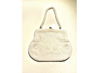 Vintage White Beaded Bag
