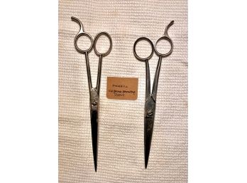Pair Of Duckbill Old German Haircutting Scissors