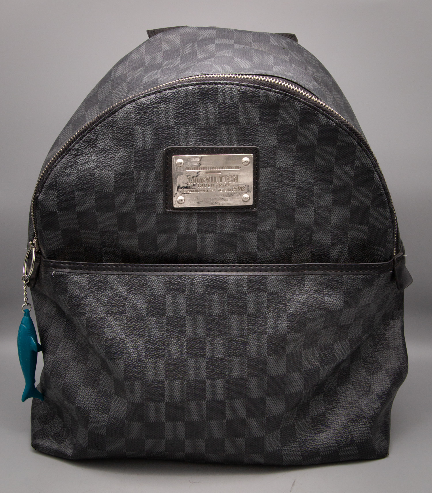 Used LV Black Checkered Pattern Backpack #5812