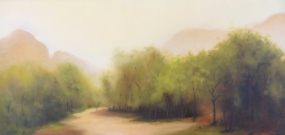 Large Plein Air Original Oil Painting 'Country Road'