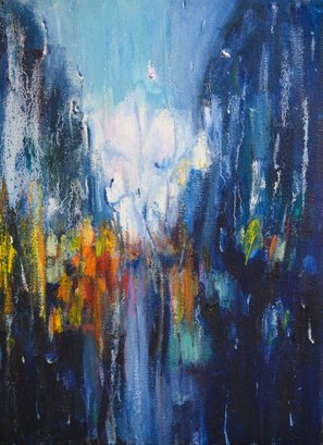 Contemporary Abstract Original Oil 'Rain'