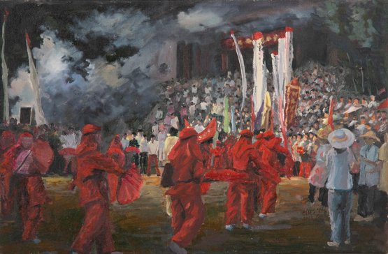 Expressionist Original Oil On Canvas 'Festival'