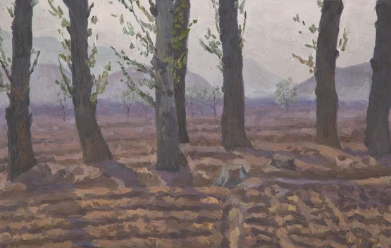 Post Impressionist Original Oil Painting 'Roots Landscape'