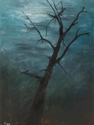 Post Impressionist Original Oil Painting 'Cold Night'