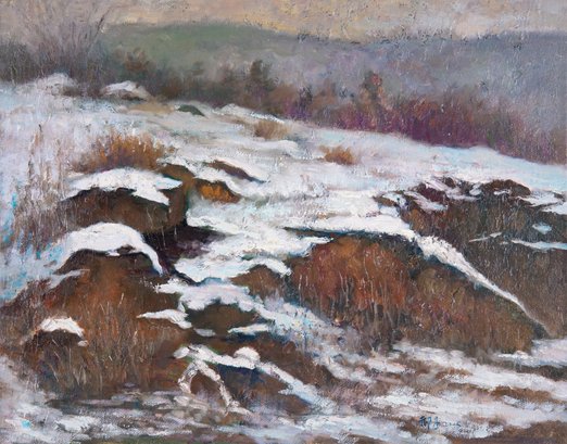 Original Impressionist Oil 'Snow Scene 1'