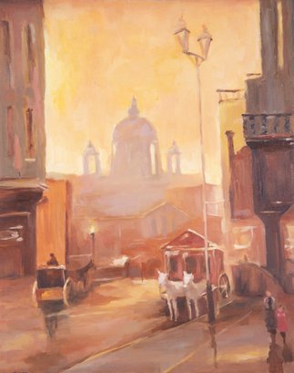 Original Impressionist Oil 'Old Street'