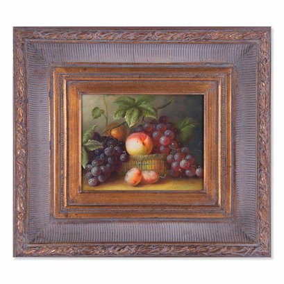 Vintage European Traditional Oil Painting 'Fruits'