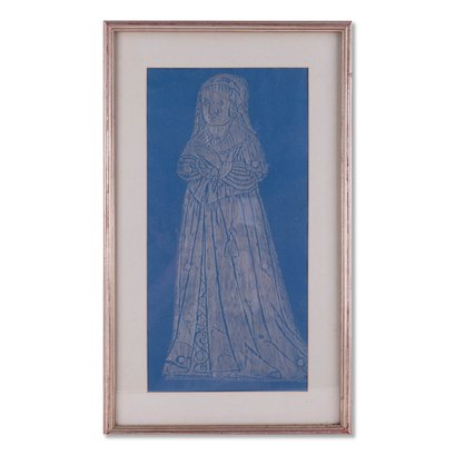 Vintage 1980s Brass Rubbing ' Of Lady'