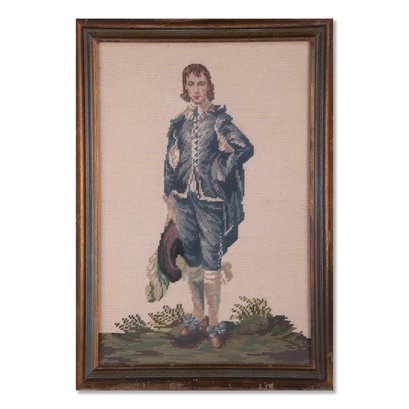 Vintage After Thomas Gainsborough Crochet 'Blue Boy'