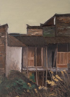 Zongjie Sun Landscape Original Oil Painting 'Houses In The Countryside'