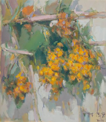 Dejun Chen Impressionist Original Oil Painting 'Flowers'