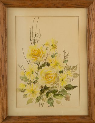 Gibl Floral Watercolor 'Yellow Blooming Flower'