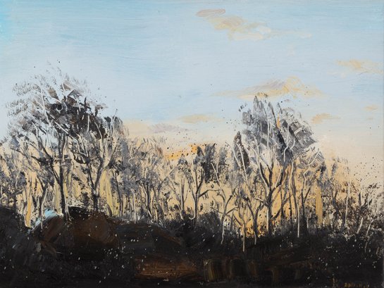 Jiabang Kang Impressionist Original Oil Painting 'Sunset'