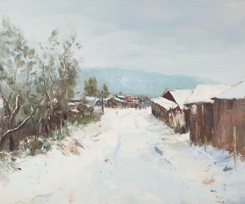 Lai Impressionist Original Oil On Canvas 'Snow Scene'