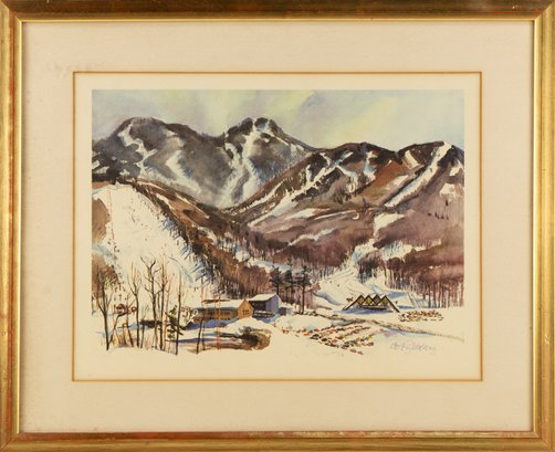 Landscape Print Cecile Ryden Johnson (19160 2010 )'Killington Vermont's Four Mountains'