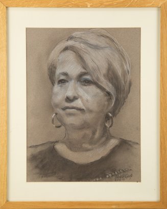 Harald Grote, American Artist Portrait Charcoal 'Helen S.'
