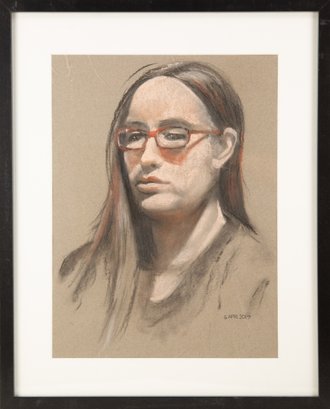 Harald Grote, American Artist Portrait Charcoal 'Isabella G.'