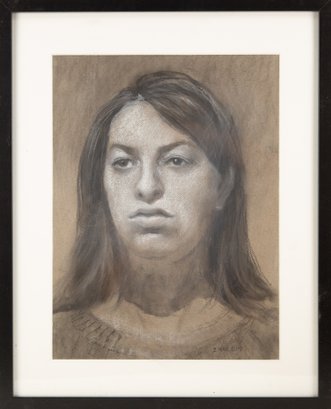 Harald Grote, American Artist Portrait Charcoal 'Mathilda P.'