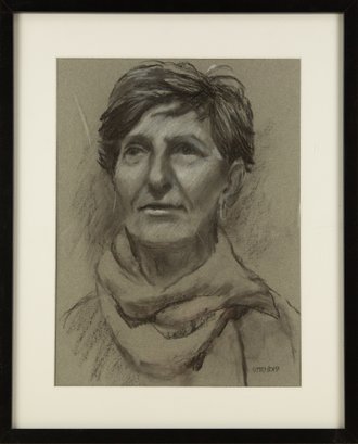 Harald Grote, American Artist  Portrait Charcoal 'Marianne A.'