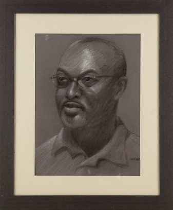 Harald Grote, American Artist Portrait Charcoal 'Larry W.'
