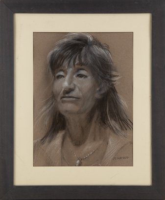 Harald Grote, American Artist Portrait Charcoal 'Susan W.'