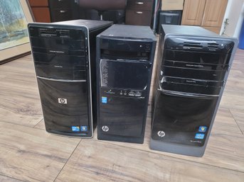 3 HP Desktop Towers No Cable Not Tested