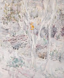 Mingguang YuAbstract Original Oil Painting 'White Forest'