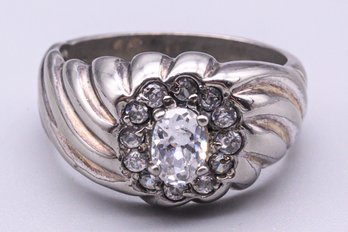Oval-Cut Gemstone 925 Sterling Silver Ring