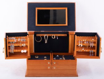 Assort Of Rings And Earing Including The Jewelry Box