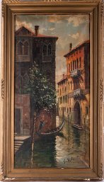 Early 20th Century Impressionist Oil On Canvas 'Venice Canal'