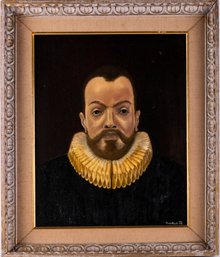 Antique Dutch Oil On Board 'Portrait Of Man'