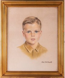 Vintage Portrait Pastel On Paper 'Boy'