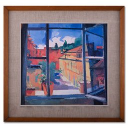 Vintage Impressionist Giclee Print 'Window Scene'