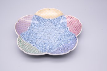 Vintage Flower Shaped Glazed Plate