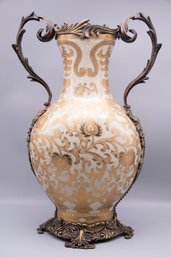 Vintage Chinese Porcelain And Bronze Vase