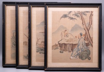 Set Of 4 Antique Chinese Watercolors