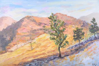 Large Impressionist Original Oil 'Mountian Landscape'