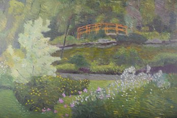 Large Impressionist Original Oil 'Spring Bridge'