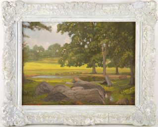 George Thompson Hobbs (1846-1929) Landscape Oil On Board