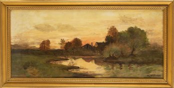 Thomas Worthington Whittredge (1820 -1910) Landscape Oil On Canvas