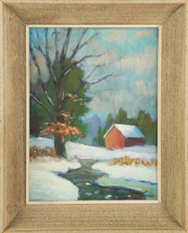 Signed Eric Sloane (1905-1985) Landscape Oil On Board