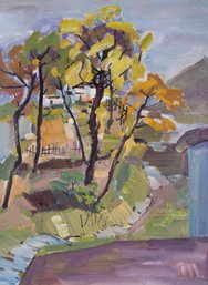 Original Modernist Oil Painting 'Autumn Scene'