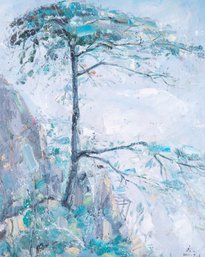 Large Post Impressionist Oil 'Pine Tree'