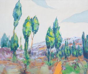Original Post-Impressionist Oil 'Landscape'