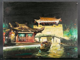 Fine Art Architecture Original Oil Painting By Artist Xun Zhu 'The Ancient City 16'