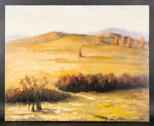 Landscape Original Oil Painting By Artist Ting Hao 'Autumn Grassland 2'