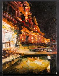 Fine Art Architecture Original Oil Painting By Artist Xun Zhu 'The Ancient City 9'